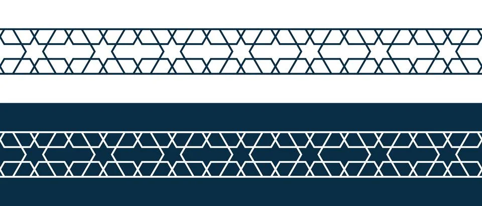 Islamic ornament pattern border for Ramadan card Stock Illustration