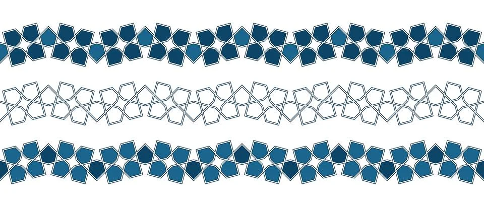 Islamic ornament pattern border for Ramadan card Stock Illustration