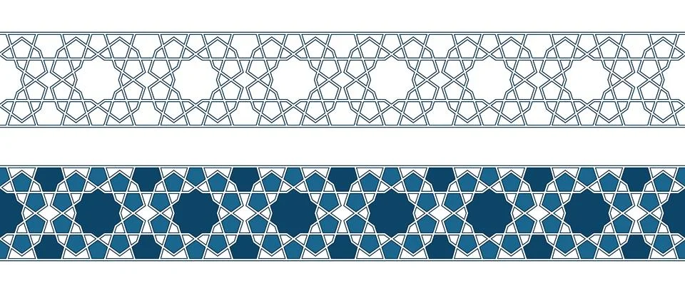 Islamic ornament pattern border for Ramadan card Illustrazione stock