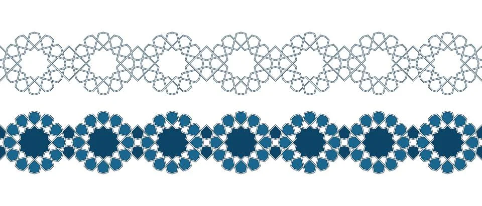 Islamic ornament pattern border for Ramadan card Illustrazione stock