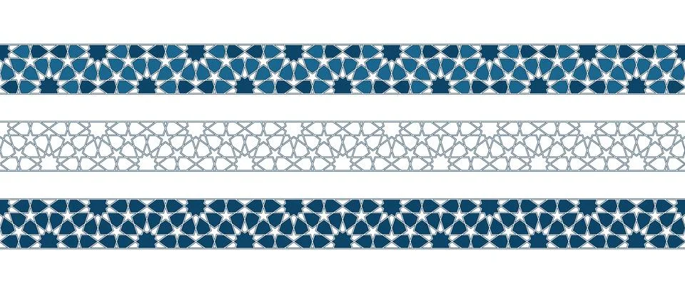 Islamic ornament pattern border for Ramadan card Stock Illustration