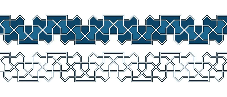 Islamic ornament pattern border for Ramadan card Illustrazione stock