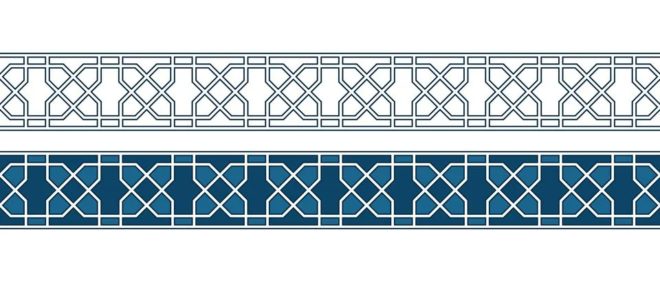 Islamic ornament pattern border for Ramadan card Illustrazione stock