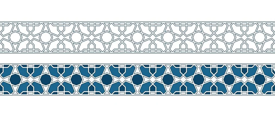 Islamic ornament pattern border for Ramadan card Stock Illustration