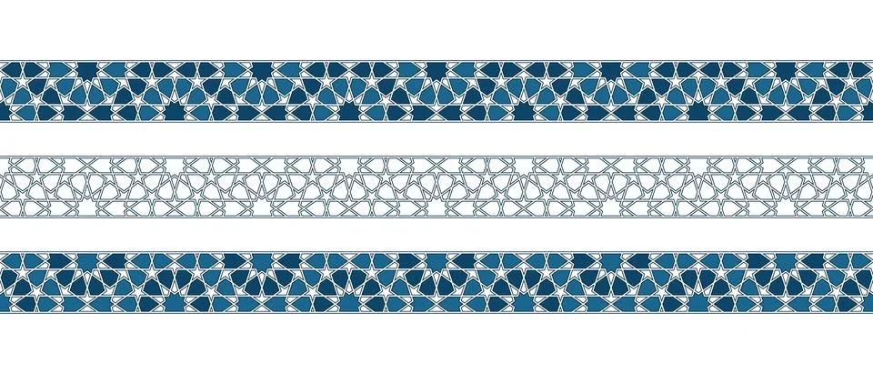 Islamic ornament pattern border for Ramadan card Stock Illustration
