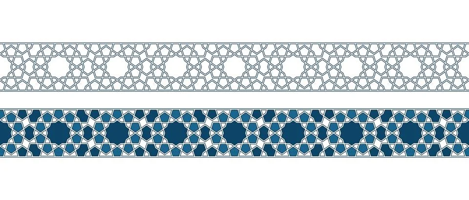 Islamic ornament pattern border for Ramadan card Illustrazione stock