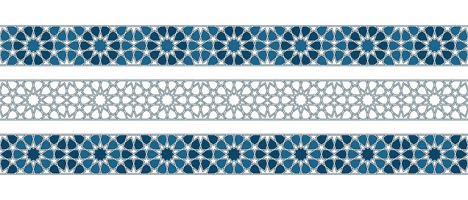 Islamic ornament pattern border for Ramadan card Stock Illustration