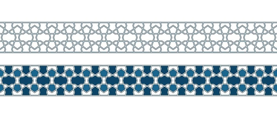 Islamic ornament pattern border for Ramadan card Stock Illustration