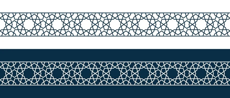 Islamic ornament pattern border for Ramadan card Illustrazione stock