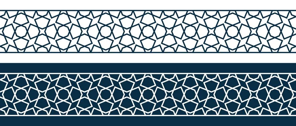 Islamic ornament pattern border for Ramadan card Illustrazione stock