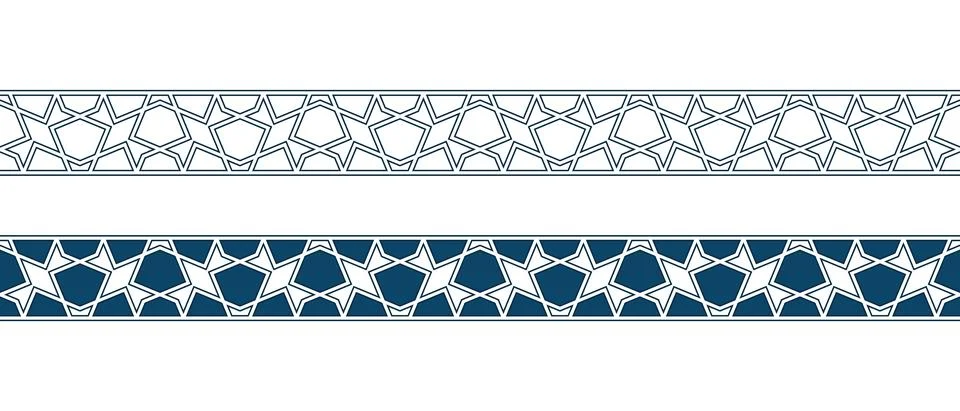 Islamic ornament pattern border for Ramadan card Stock Illustration