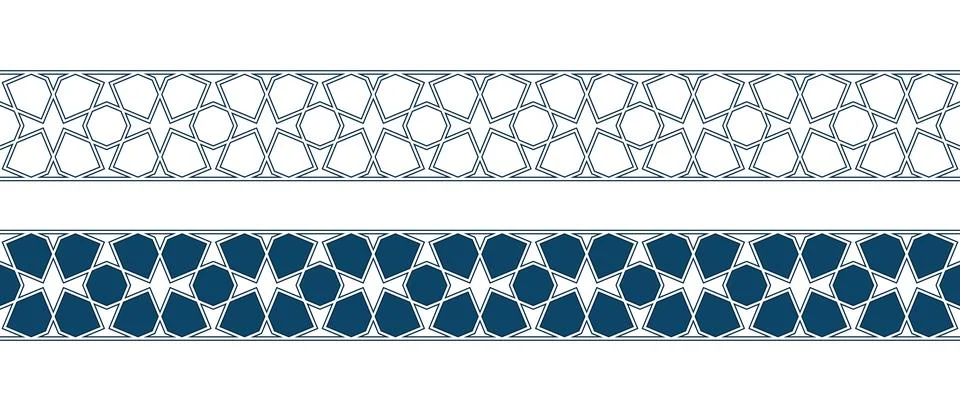 Islamic ornament pattern border for Ramadan card Stock Illustration