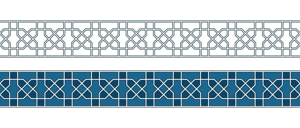 Islamic ornament pattern border for Ramadan card Stock Illustration