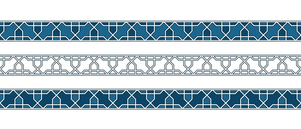 Islamic ornament pattern border for Ramadan card Stock Illustration
