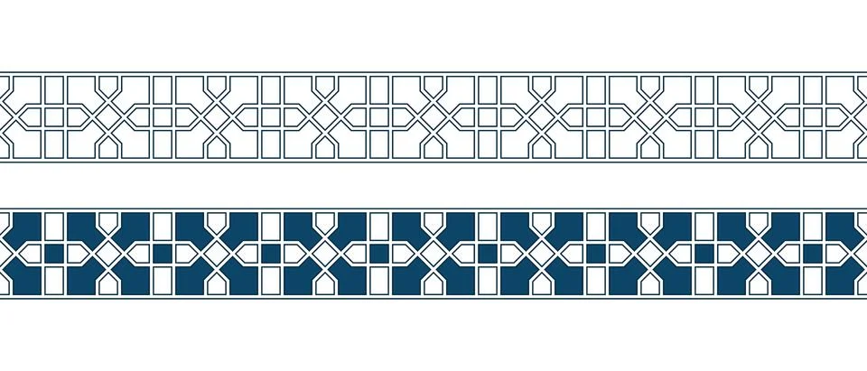 Islamic ornament pattern border for Ramadan card Stock Illustration