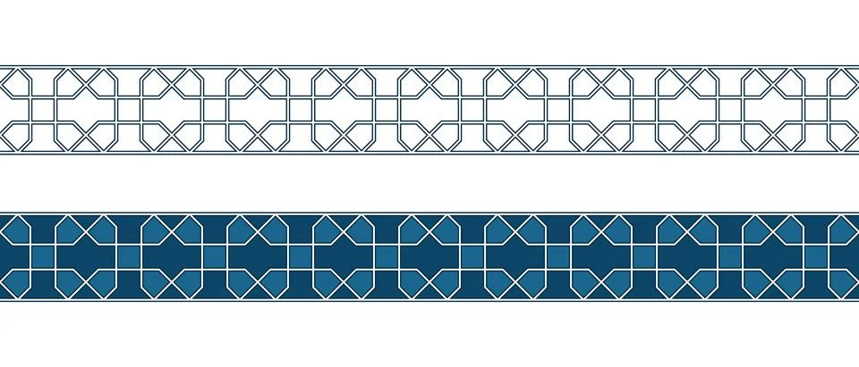 Islamic ornament pattern border for Ramadan card Stock Illustration
