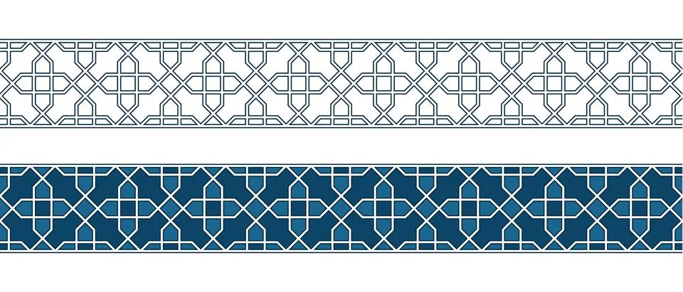 Islamic ornament pattern border for Ramadan card Stock Illustration