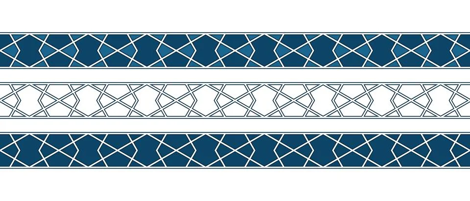 Islamic ornament pattern border for Ramadan card Illustrazione stock