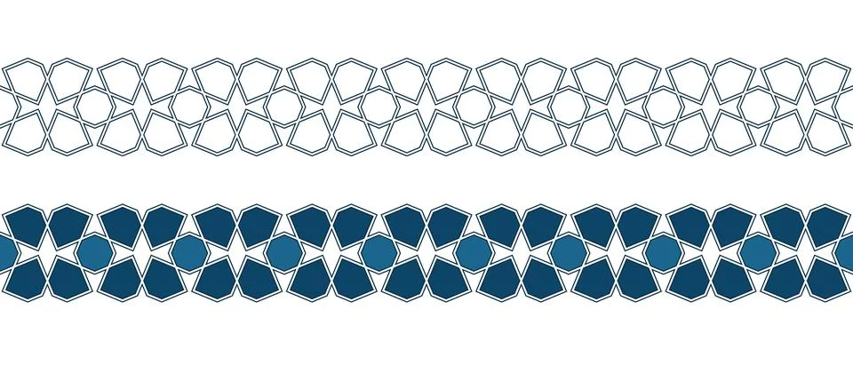 Islamic ornament pattern border for Ramadan card Illustrazione stock