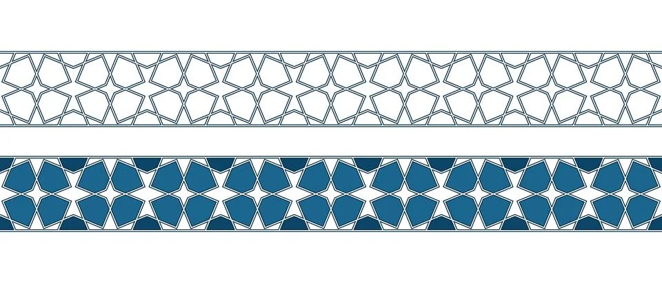 Islamic ornament pattern border for Ramadan card Illustrazione stock