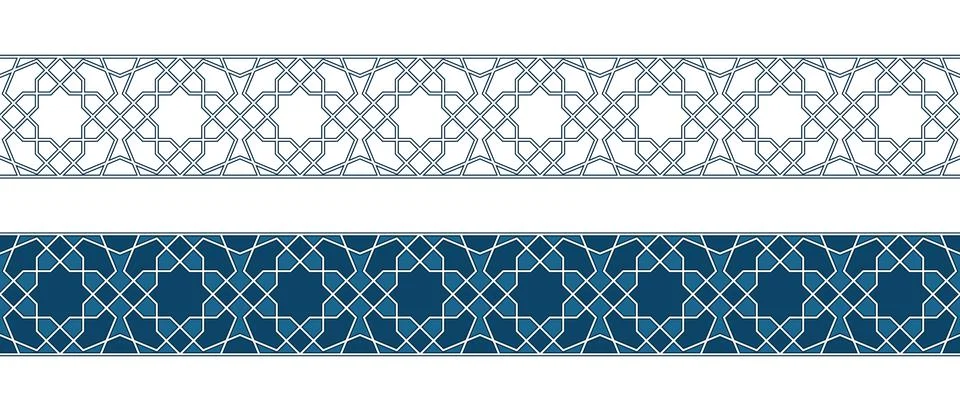 Islamic ornament pattern border for Ramadan card Illustrazione stock