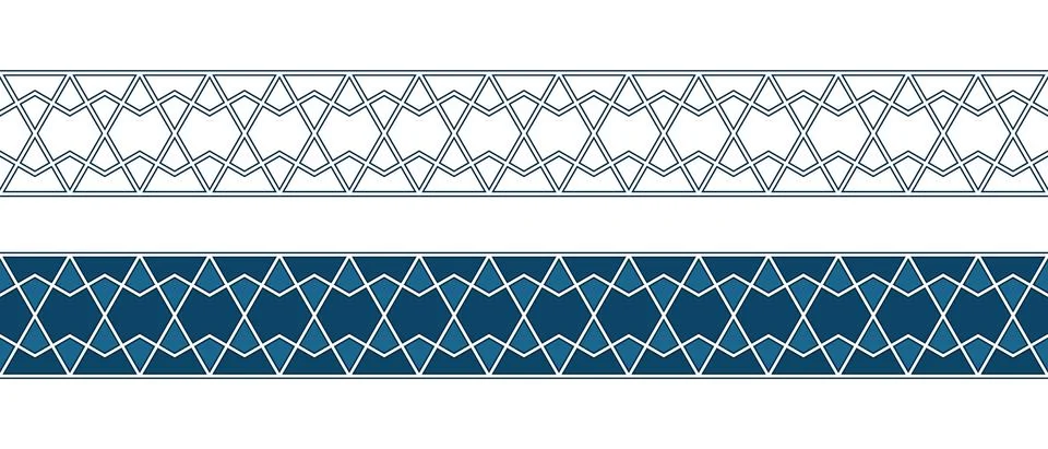 Islamic ornament pattern border for Ramadan card Illustrazione stock