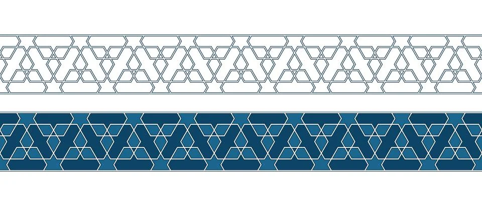 Islamic ornament pattern border for Ramadan card Illustrazione stock