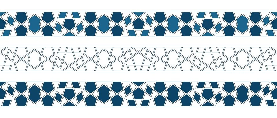 Islamic ornament pattern border for Ramadan card Illustrazione stock