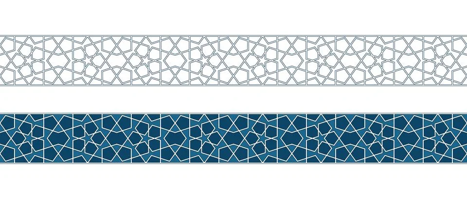 Islamic ornament pattern border for Ramadan card Illustrazione stock