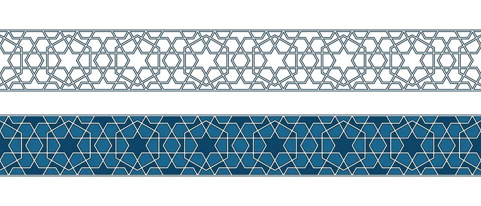 Islamic ornament pattern border for Ramadan card Illustrazione stock