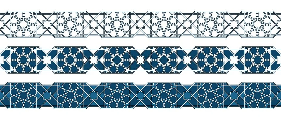 Islamic ornament pattern border for Ramadan card Illustrazione stock