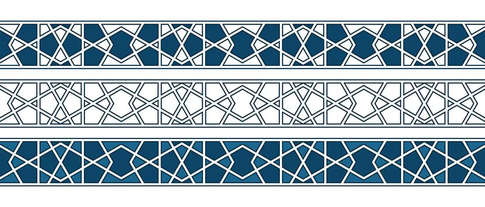 Islamic ornament pattern border for Ramadan card Stock Illustration