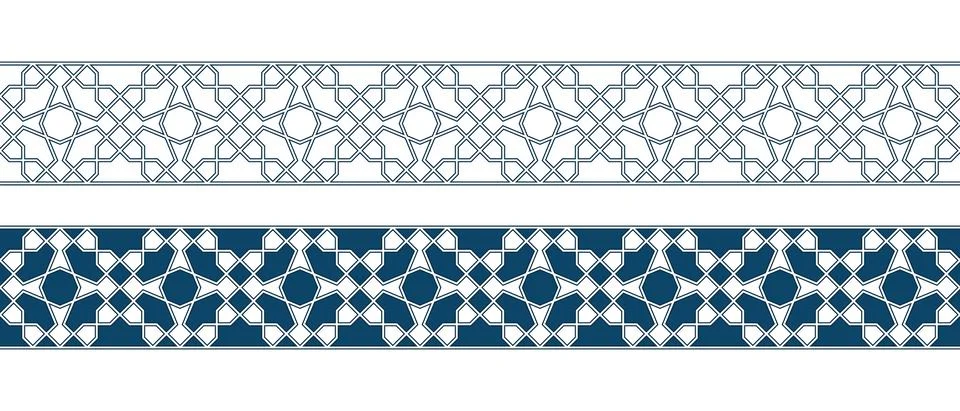 Islamic ornament pattern border for Ramadan card Stock Illustration