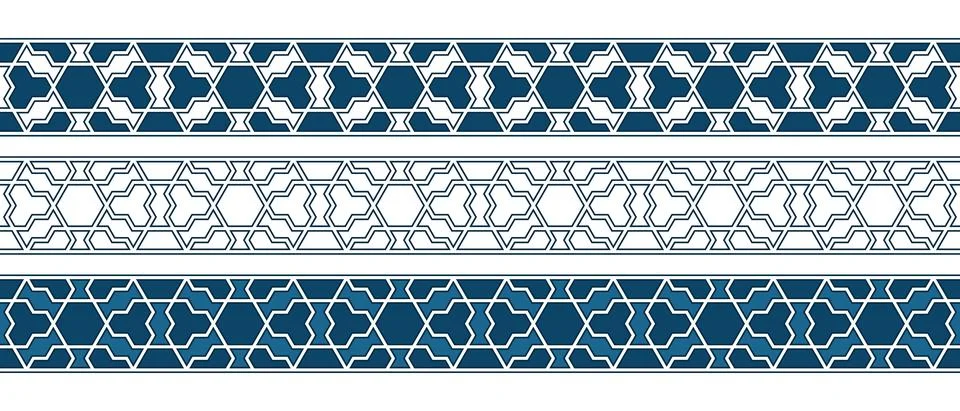 Islamic ornament pattern border for Ramadan card Illustrazione stock