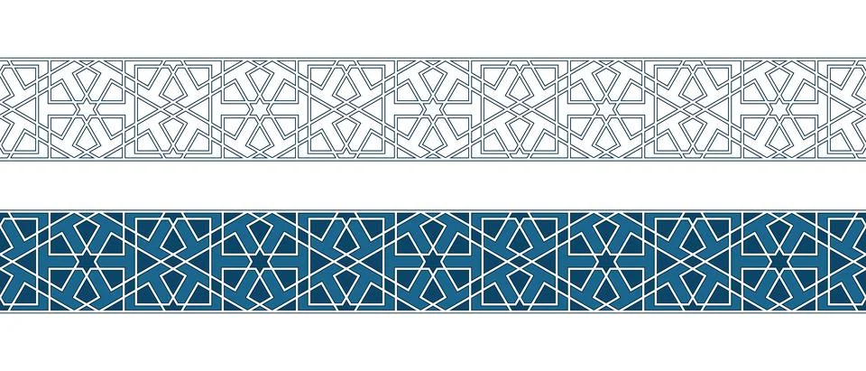 Islamic ornament pattern border for Ramadan card Illustrazione stock