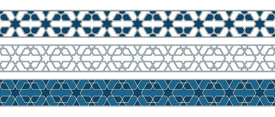 Islamic ornament pattern border for Ramadan card Illustrazione stock