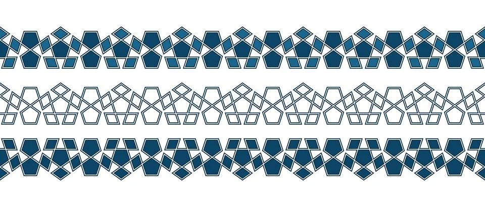 Islamic ornament pattern border for Ramadan card Illustrazione stock