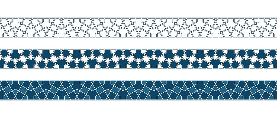 Islamic ornament pattern border for Ramadan card Stock Illustration