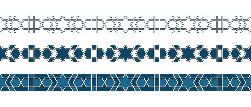 Islamic ornament pattern border for Ramadan card Illustrazione stock