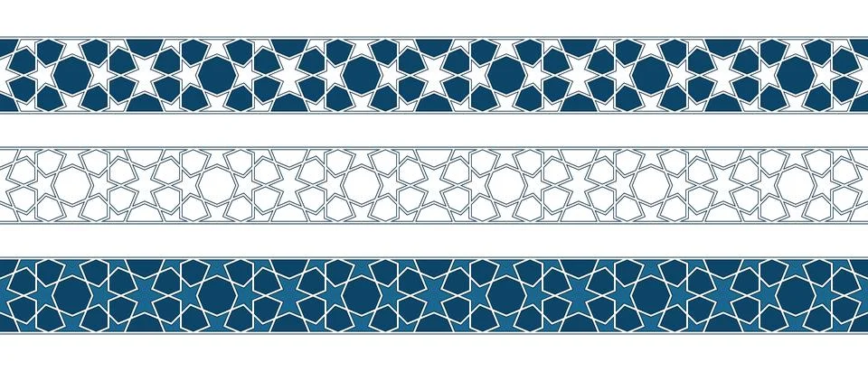 Islamic ornament pattern border for Ramadan card Stock Illustration