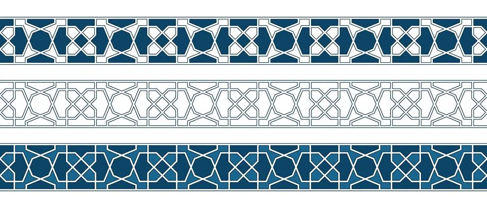 Islamic ornament pattern border for Ramadan card Stock Illustration