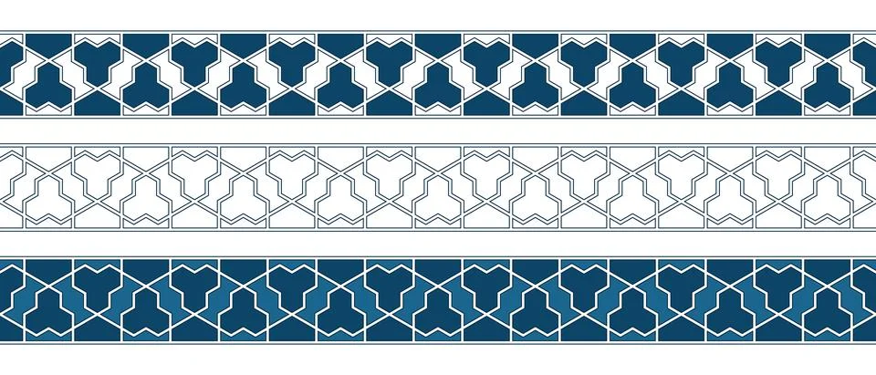 Islamic ornament pattern border for Ramadan card Stock Illustration