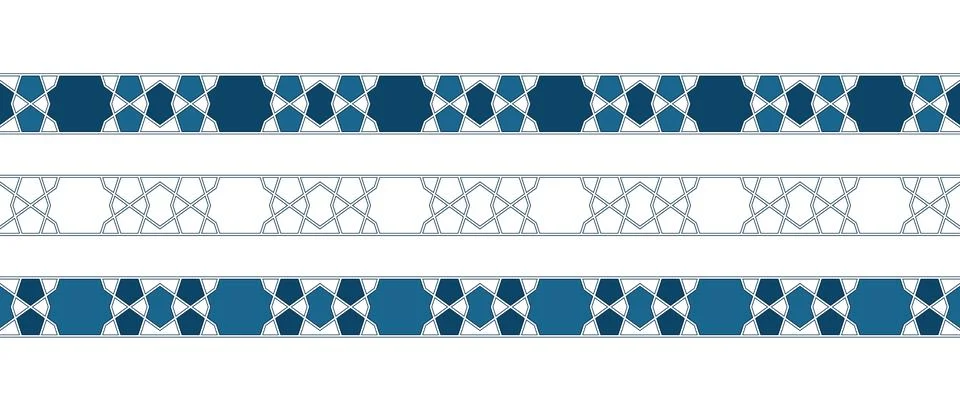 Islamic ornament pattern border for Ramadan card Illustrazione stock