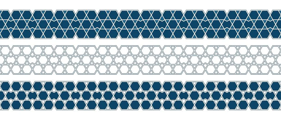 Islamic ornament pattern border for Ramadan card Illustrazione stock