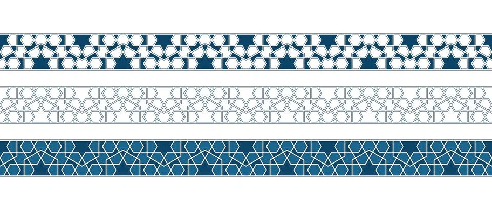 Islamic ornament pattern border for Ramadan card Illustrazione stock