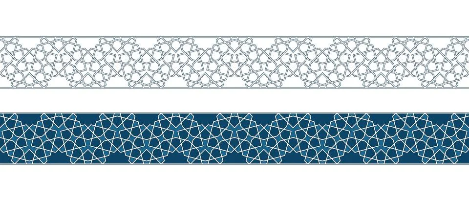 Islamic ornament pattern border for Ramadan card Illustrazione stock