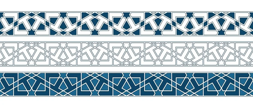 Islamic ornament pattern border for Ramadan card Illustrazione stock