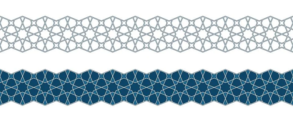 Islamic ornament pattern border for Ramadan card Illustrazione stock