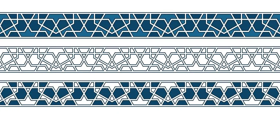Islamic ornament pattern border for Ramadan card Stock Illustration