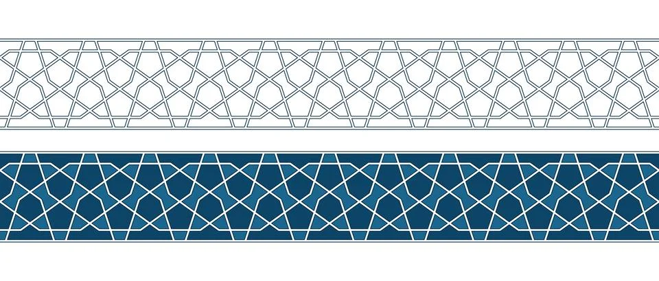 Islamic ornament pattern border for Ramadan card Stock Illustration